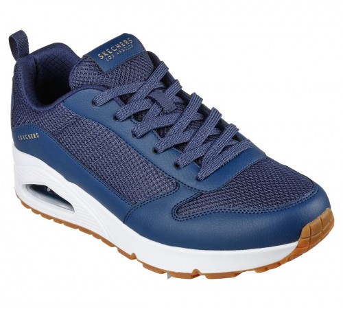 7s Skechers 237016-NVY Uno Fastime men shoe - blue-navy/white/beige